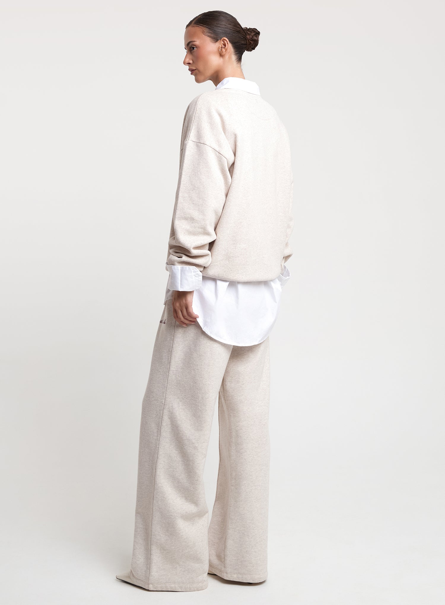 Oatmeal 4th Branded Wide Leg Jogger